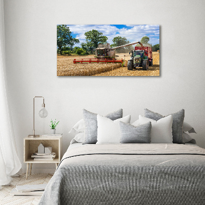 Tableau photo sur toile Moissonneuse-batteuse et tracteur