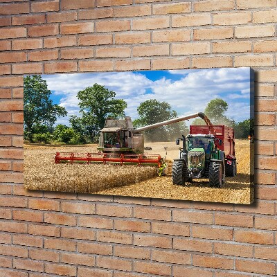 Tableau photo sur toile Moissonneuse-batteuse et tracteur