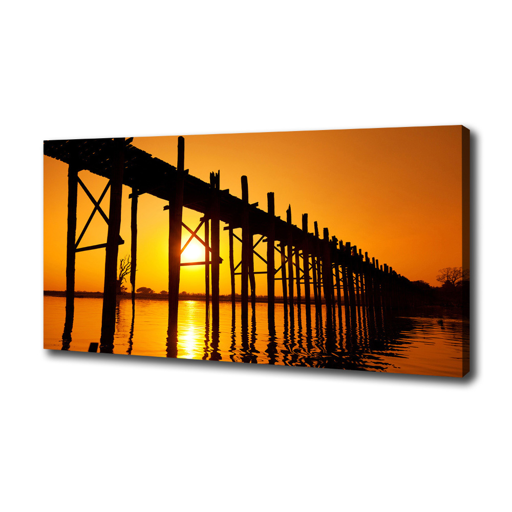 Tableau sur toile Le pont du coucher de soleil