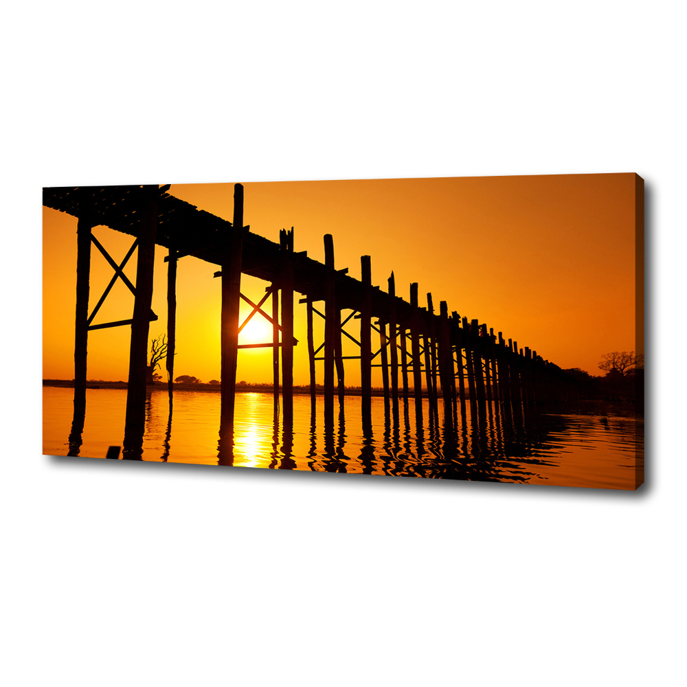 Tableau sur toile Le pont du coucher de soleil