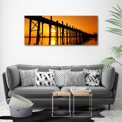 Tableau sur toile Le pont du coucher de soleil