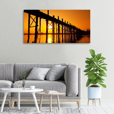 Tableau sur toile Le pont du coucher de soleil