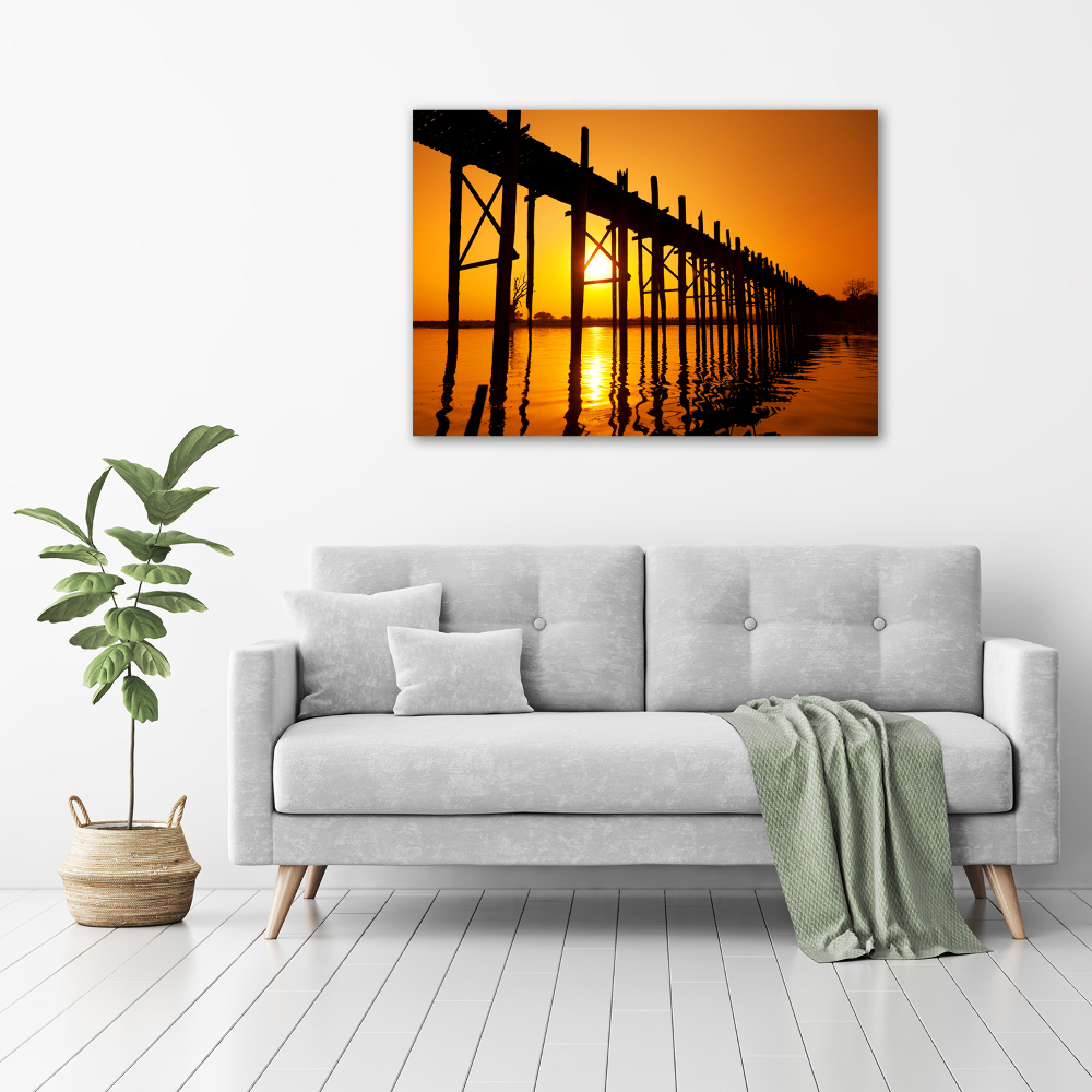 Tableau sur toile Le pont du coucher de soleil