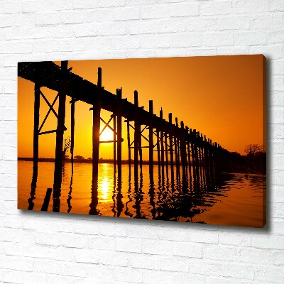 Tableau sur toile Le pont du coucher de soleil