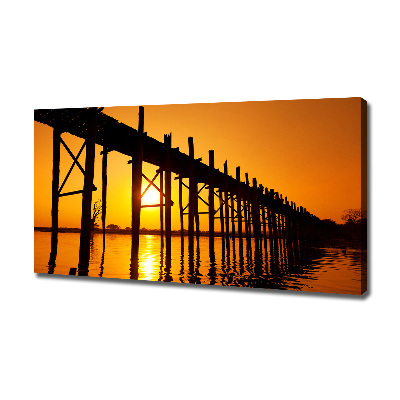 Tableau sur toile Le pont du coucher de soleil