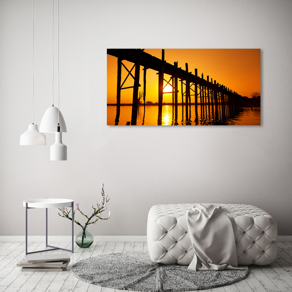 Tableau sur toile Le pont du coucher de soleil