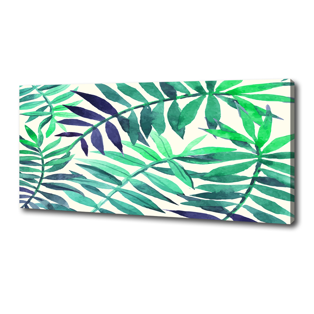 Tableau sur toile Feuilles peintes tropicales