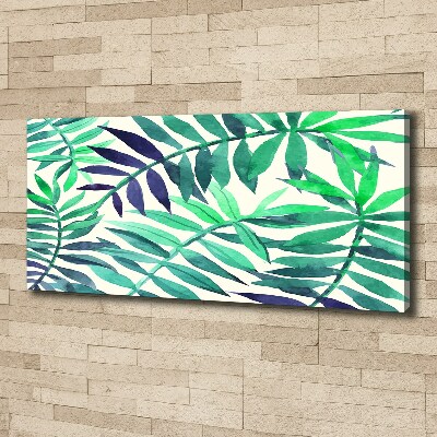 Tableau sur toile Feuilles peintes tropicales