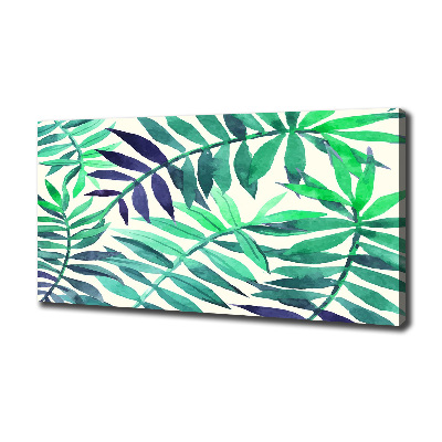 Tableau sur toile Feuilles peintes tropicales