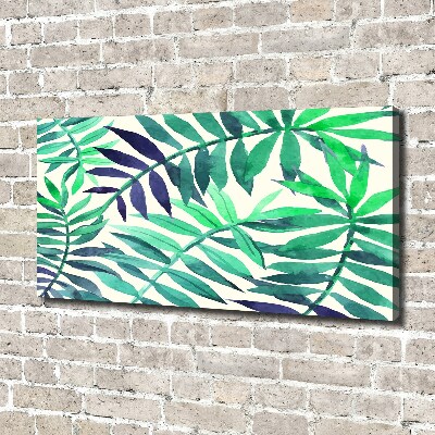 Tableau sur toile Feuilles peintes tropicales