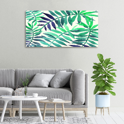 Tableau sur toile Feuilles peintes tropicales