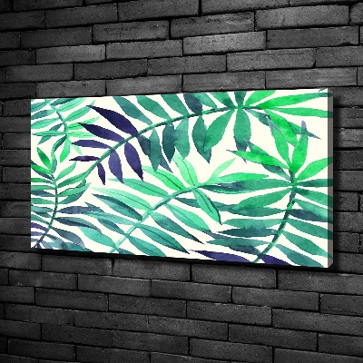 Tableau sur toile Feuilles peintes tropicales