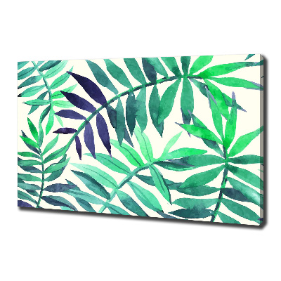 Tableau sur toile Feuilles peintes tropicales