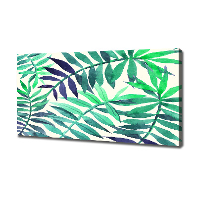 Tableau sur toile Feuilles peintes tropicales