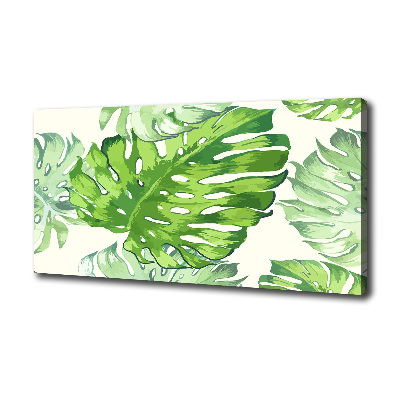 Tableau imprimé sur toile Feuilles tropicales monstera