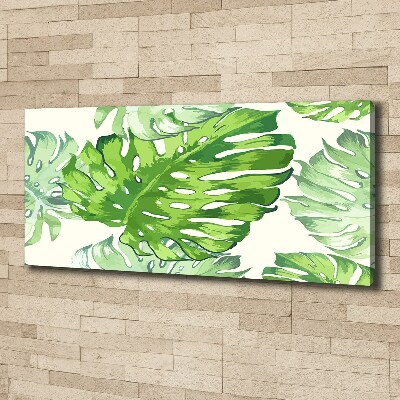 Tableau imprimé sur toile Feuilles tropicales monstera