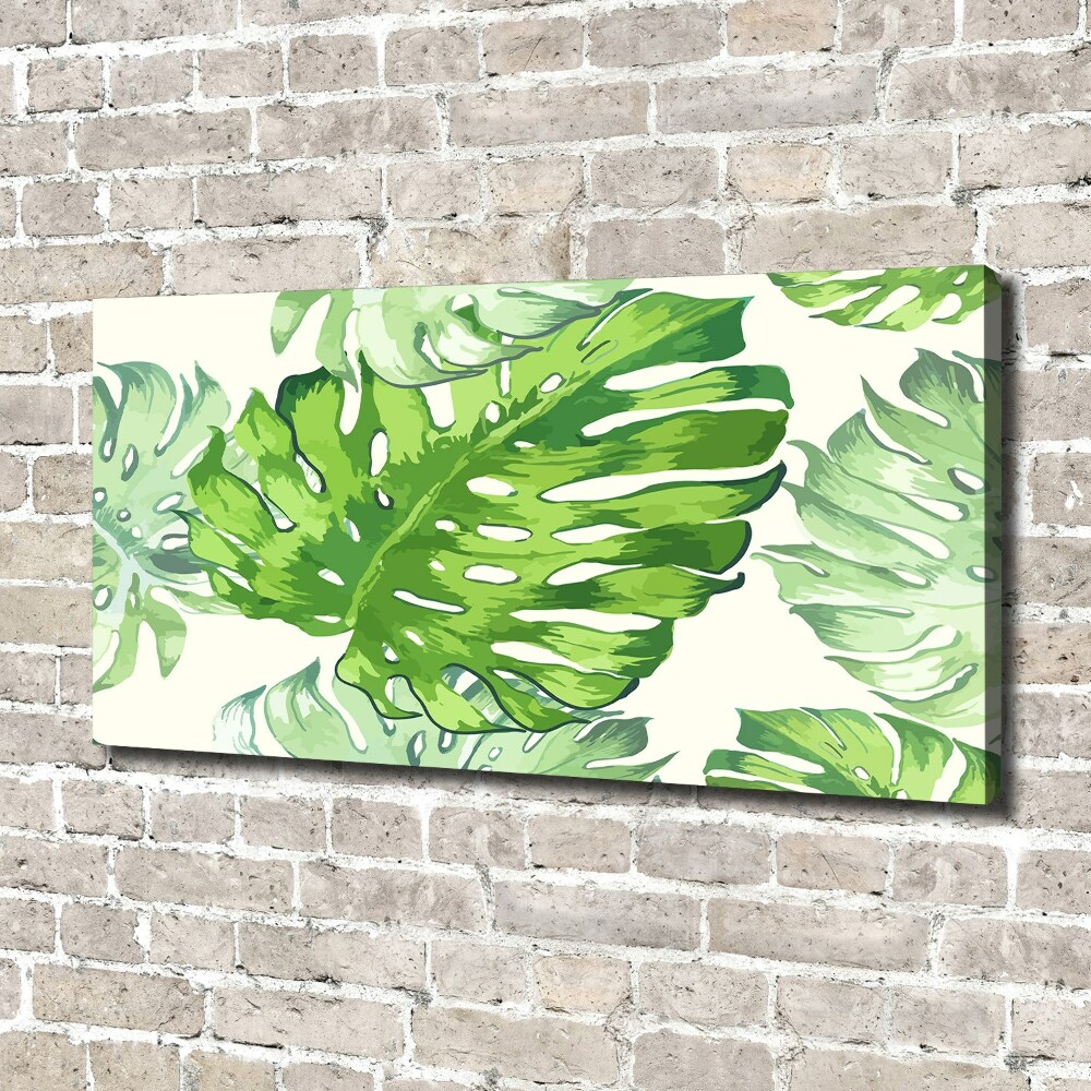 Tableau imprimé sur toile Feuilles tropicales monstera