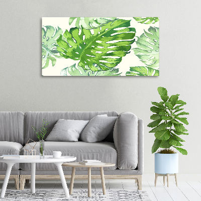 Tableau imprimé sur toile Feuilles tropicales monstera