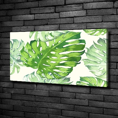 Tableau imprimé sur toile Feuilles tropicales monstera