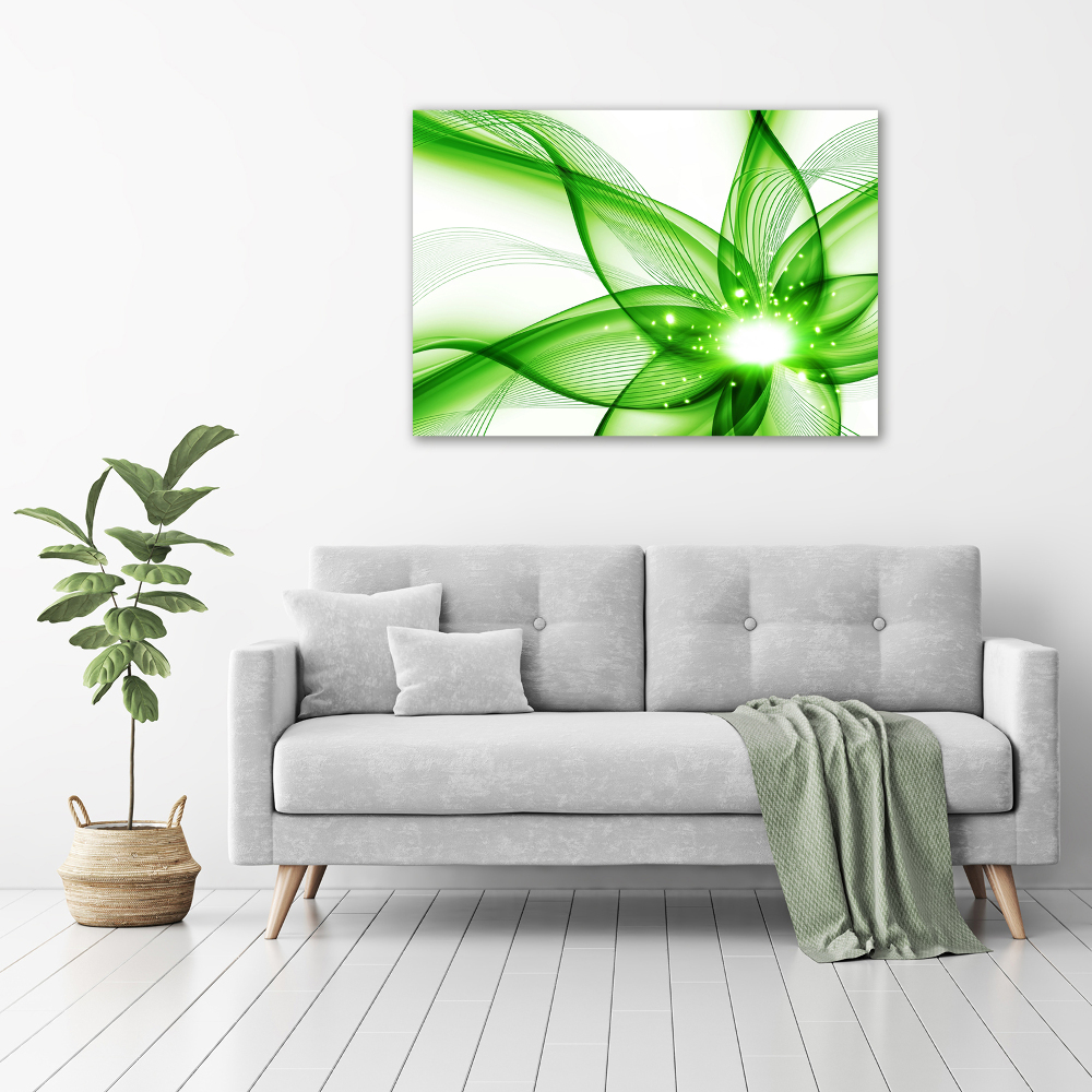 Tableau photo sur toile Abstraction Fleur verte