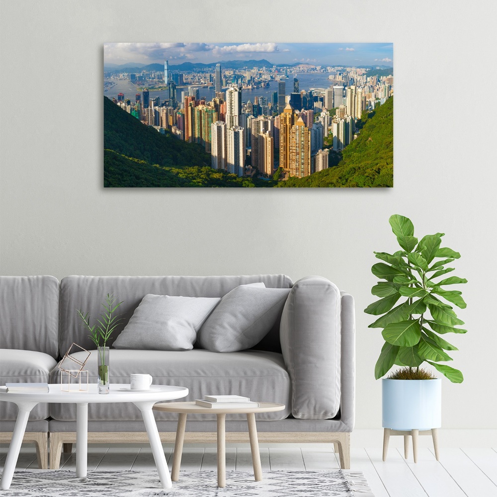 Tableau toile imprimée Ligne d'horizon de Hong Kong