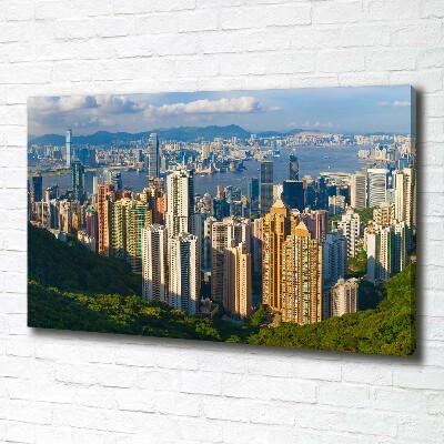 Tableau toile imprimée Ligne d'horizon de Hong Kong