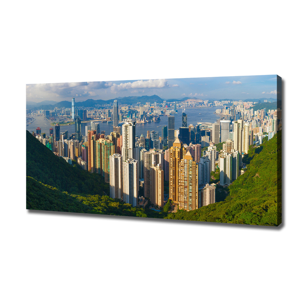 Tableau toile imprimée Ligne d'horizon de Hong Kong