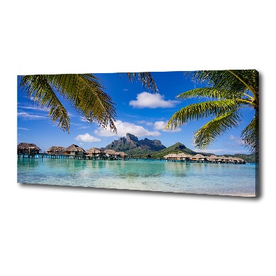 Tableau toile imprimée Palmiers à Bora Bora