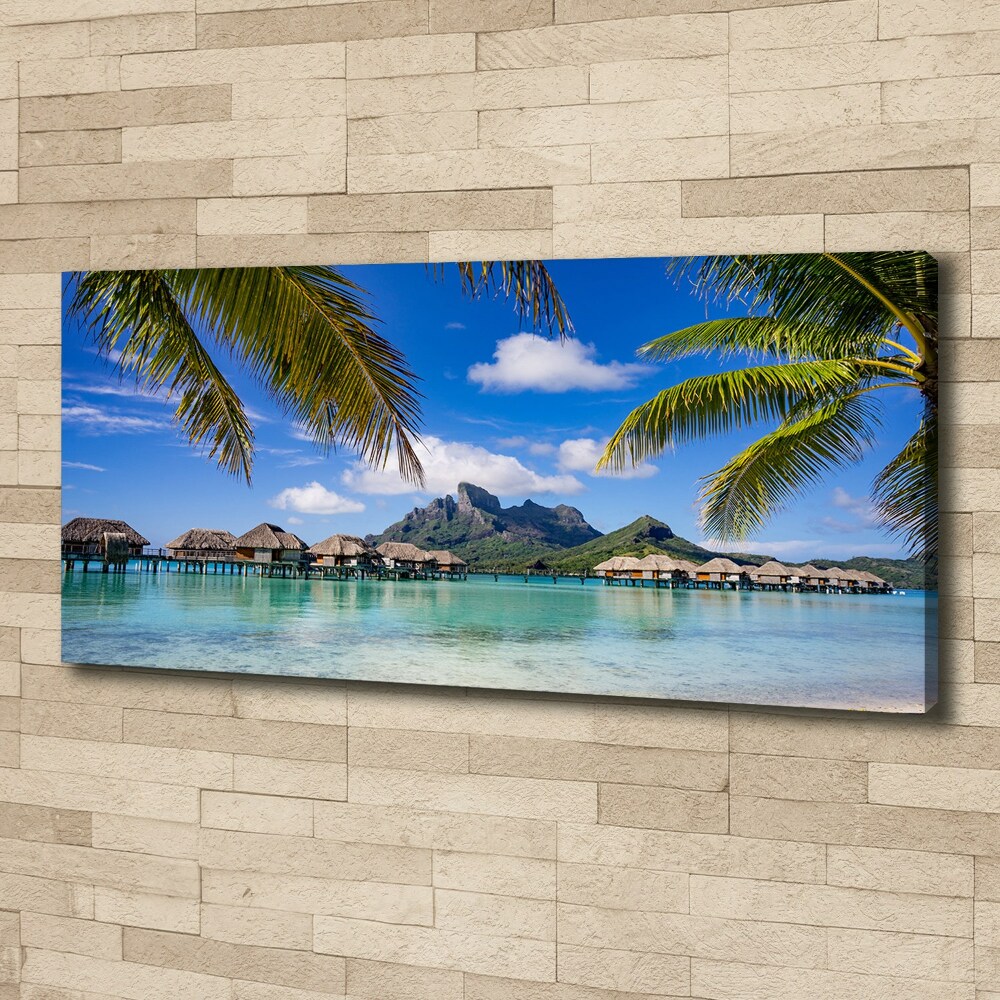 Tableau toile imprimée Palmiers à Bora Bora