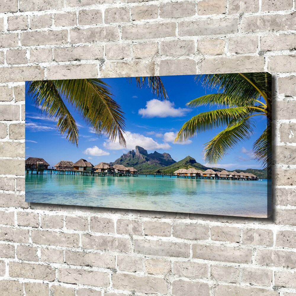 Tableau toile imprimée Palmiers à Bora Bora