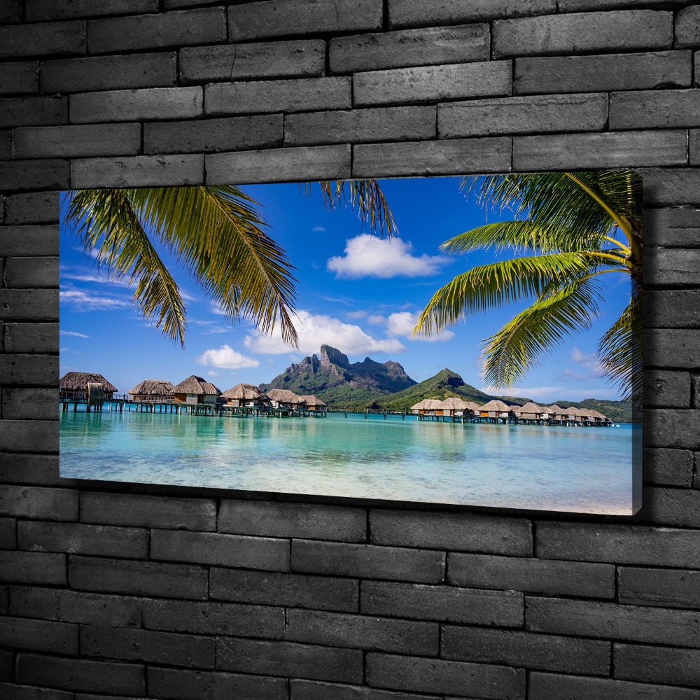 Tableau toile imprimée Palmiers à Bora Bora