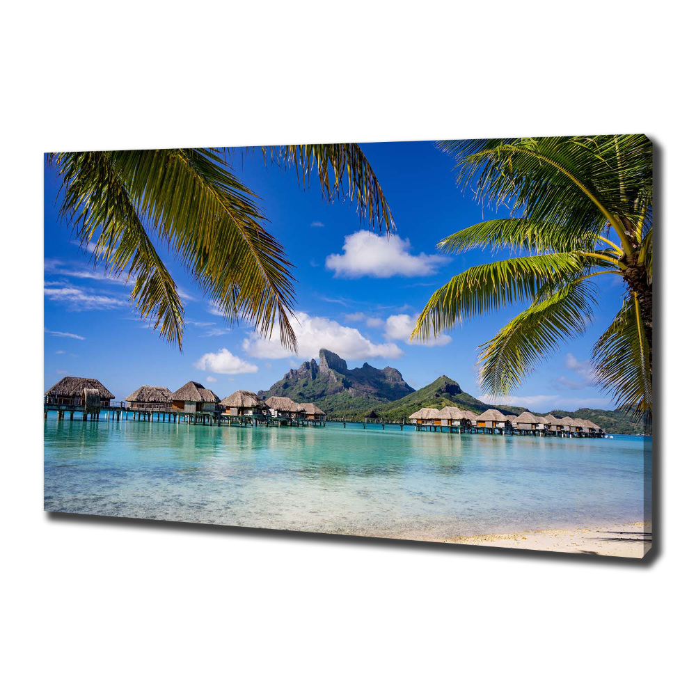 Tableau toile imprimée Palmiers à Bora Bora