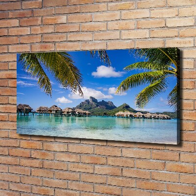 Tableau toile imprimée Palmiers à Bora Bora