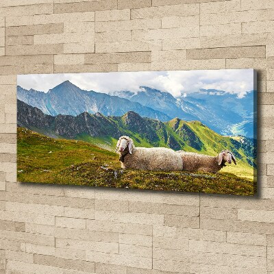 Tableau toile imprimée Mouton dans les Alpes