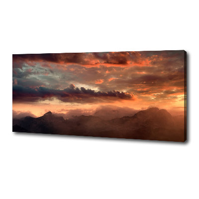 Tableau imprimé sur toile Coucher de soleil montagne