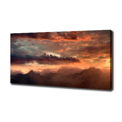 Tableau imprimé sur toile Coucher de soleil montagne