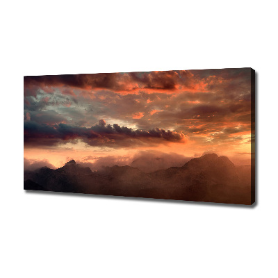 Tableau imprimé sur toile Coucher de soleil montagne