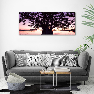 Tableau mural sur toile Arbre et lac