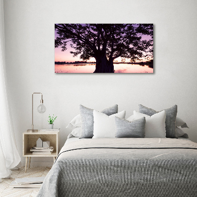 Tableau mural sur toile Arbre et lac