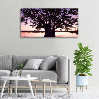 Tableau mural sur toile Arbre et lac