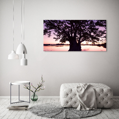 Tableau mural sur toile Arbre et lac