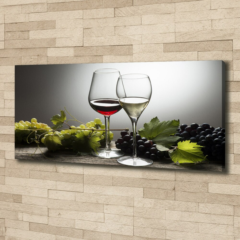 Tableau sur toile Vin et raisins