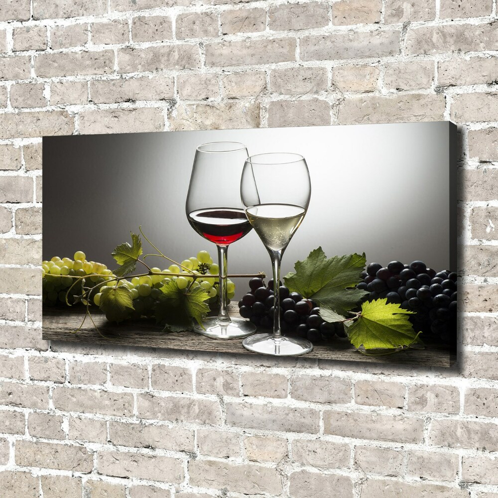 Tableau sur toile Vin et raisins