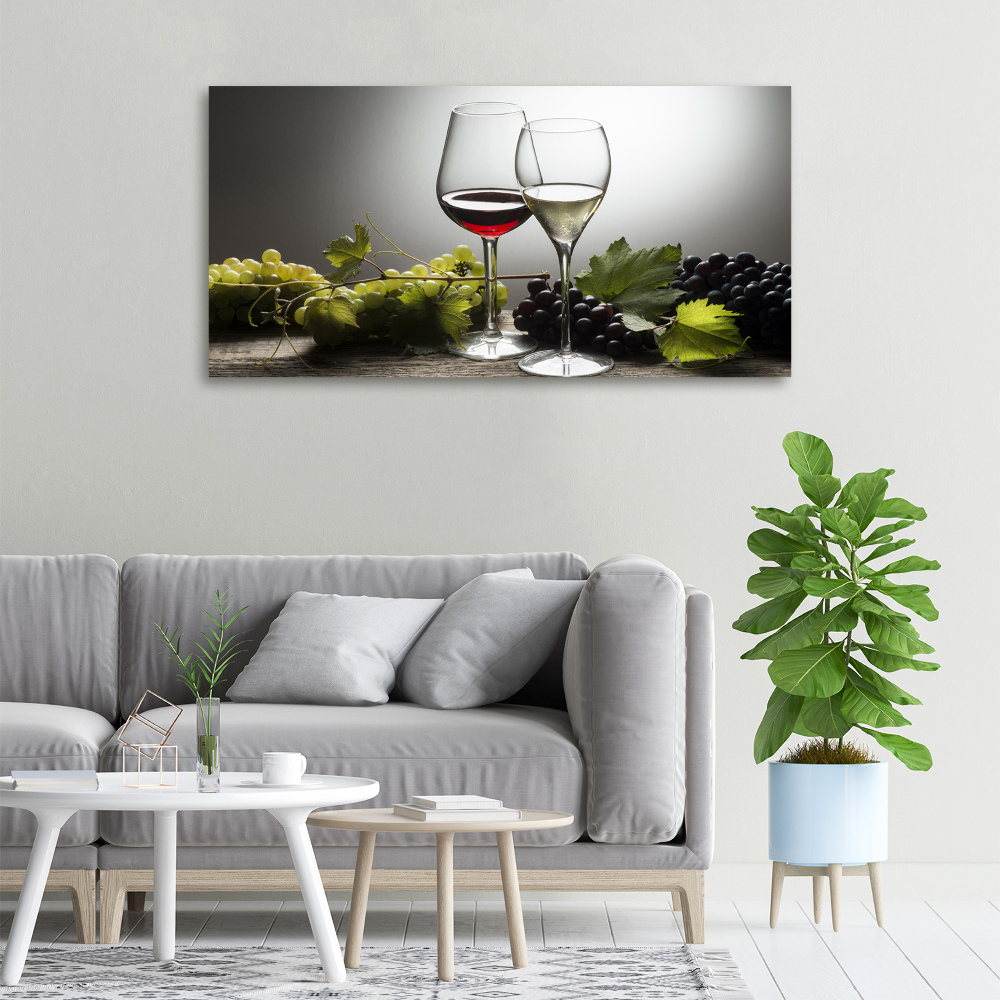 Tableau sur toile Vin et raisins