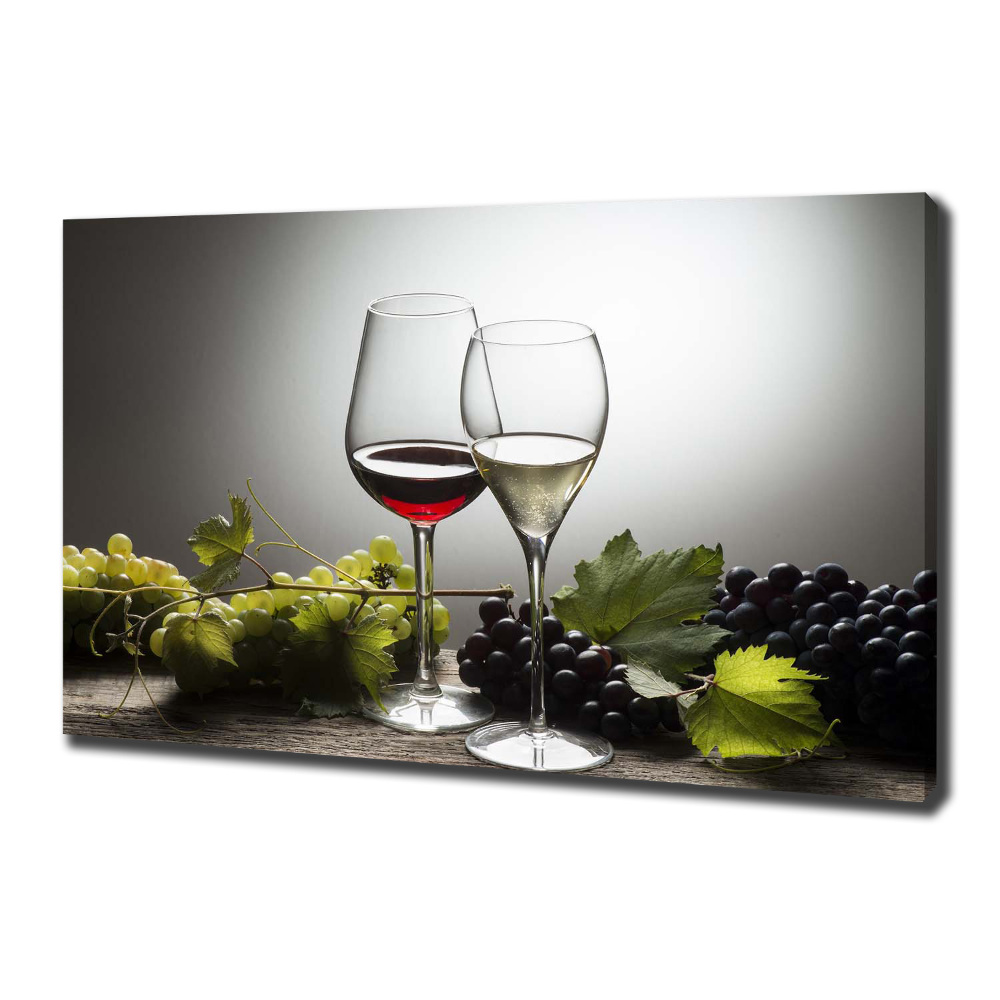 Tableau sur toile Vin et raisins