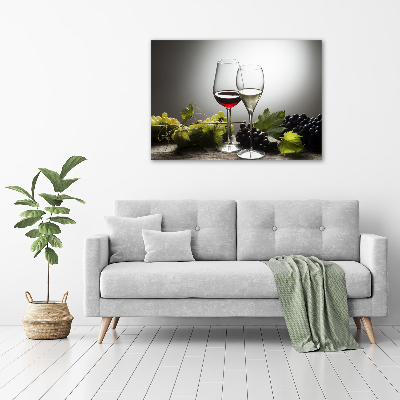 Tableau sur toile Vin et raisins