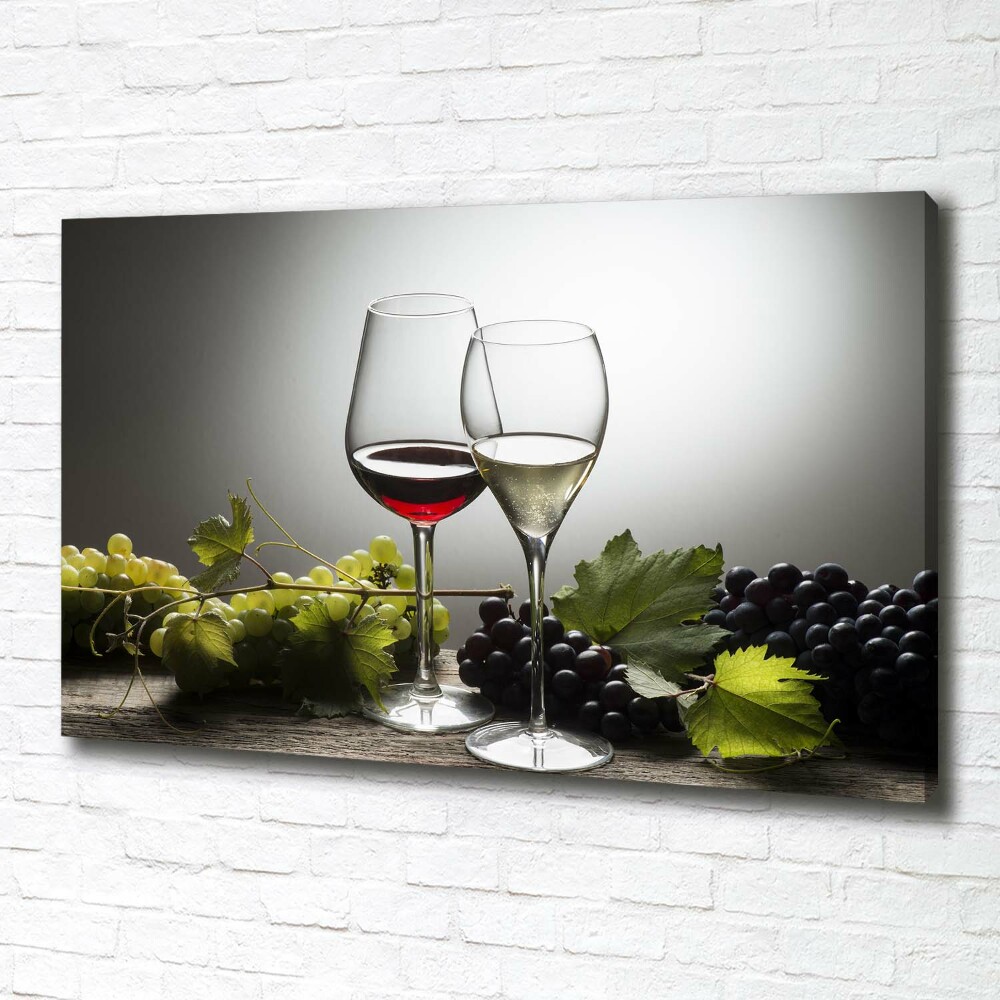 Tableau sur toile Vin et raisins