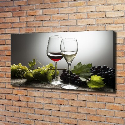 Tableau sur toile Vin et raisins