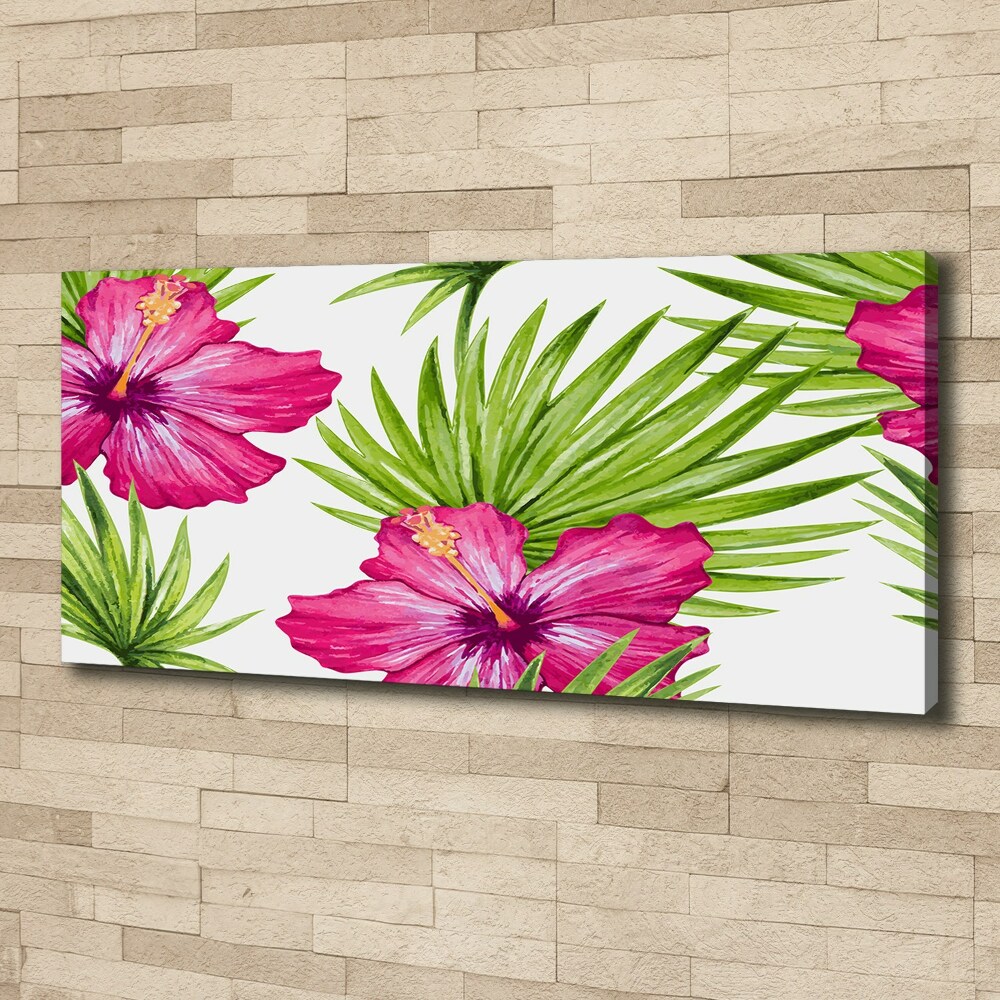 Tableau mural sur toile Fleurs hawaïennes roses