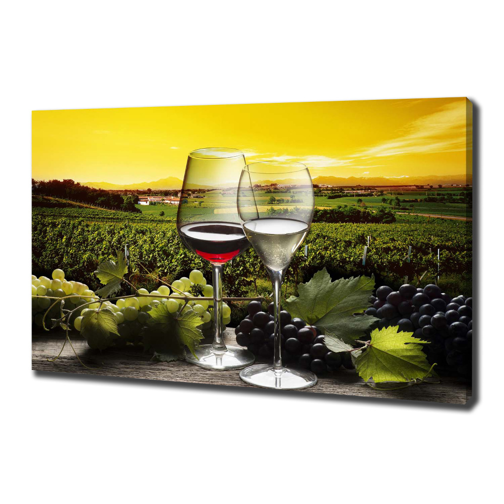 Tableau toile imprimée Vin et raisins